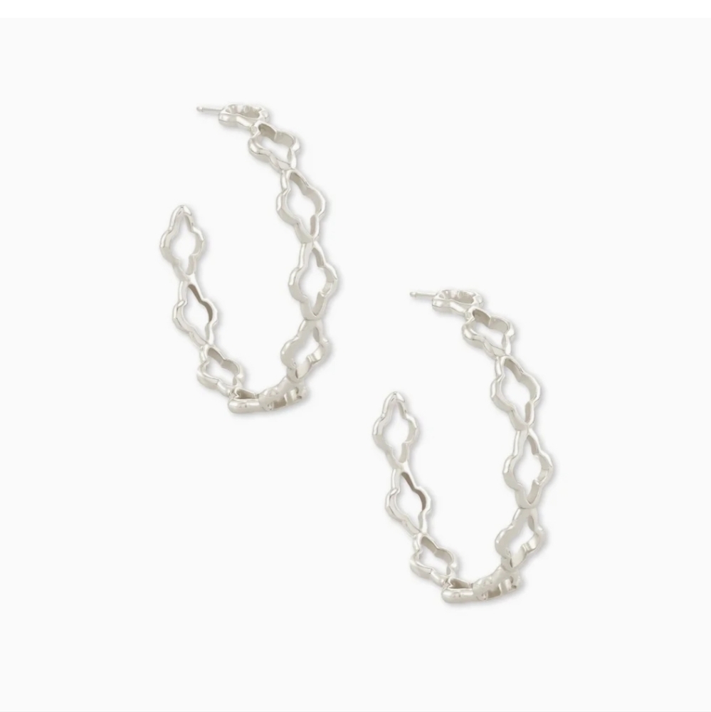Kendra Scott Abbie Hoops in Rhodium